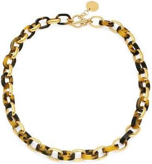 Steeltime Simulated Tortoise Shell Link Necklace in Yellow at Nordstrom Rack