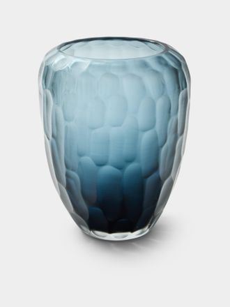 Micheluzzi Glass Goccia Oceano Bamboo Hand-Blown Murano Glass Vase (9in/23cm)