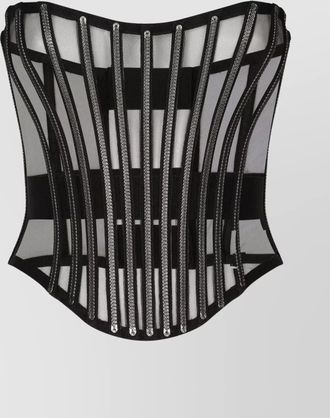 Dolce & Gabbana boned bodice belt striped mesh top