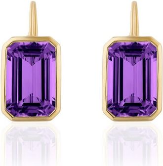 Goshwara Gossip Emerald Cut Drop Earrings in Purple at Nordstrom