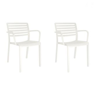 Resol Set 2 Sillas Con Brazos Interior, Exterior Blanco Lama Resol