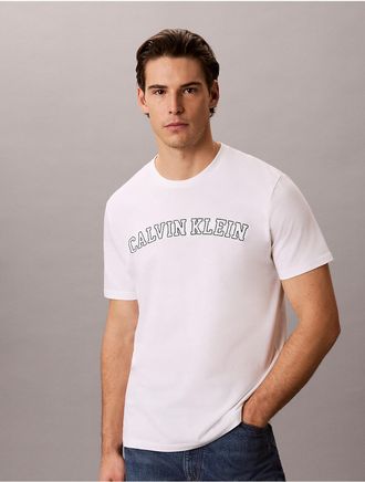Calvin Klein Mens Varsity Logo Graphic Classic T-Shirt - White - 2XL