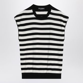 Dolce & Gabbana Dolce&Gabbana Sleeveless Kimono Style Striped Sweater