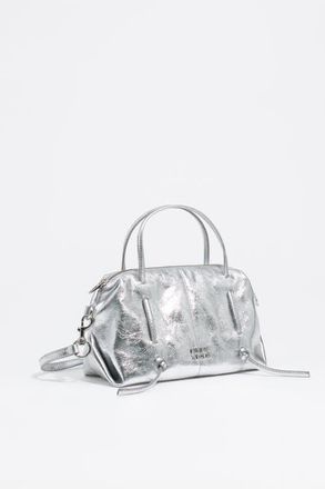Bimba & Lola Mini Leather Lolita Bag in Silver at Nordstrom