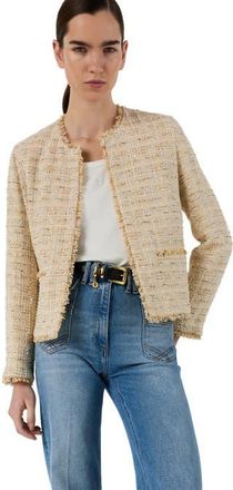 Gerard Darel Talea Tweed Jacket in Beige at Nordstrom, Size 12