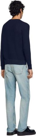 Sandro Textured knit sweater in Navy Blue at Nordstrom, Size Xx-Large