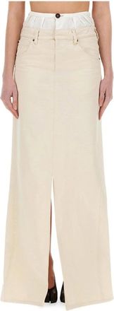 Maison Margiela Anonymity of the Lining Lange Rok - Dames - Maxi Rokken - Beige - XS - Katoen - Rokken