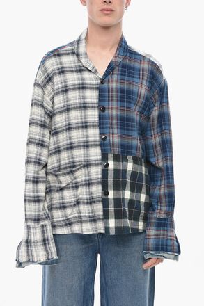 Greg Lauren Camicia Multicolore con Collo Shawl Greg Lauren