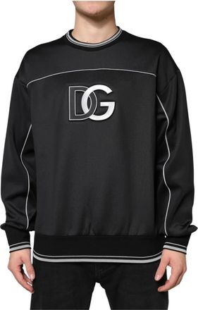 Dolce & Gabbana Sweatshirt met ronde hals - Heren - Sweatshirts - Zwart - XL - Polyester - Hoodies & sweatvesten