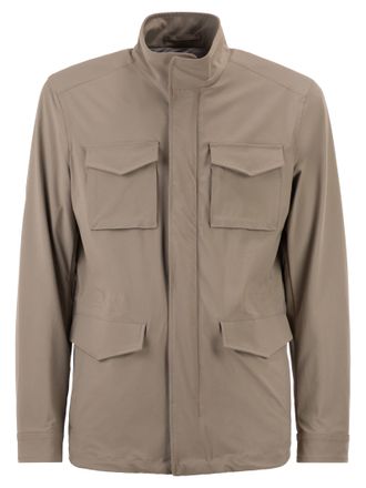 Herno veldjack van gerimpeld stretchnylon