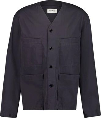 Christophe Lemaire Jassen, Heren, Zwart, M, Katoen, Houtskool Katoenen Twill Overshirt