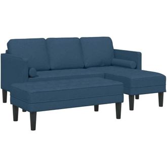 vidaXL Vidaxl - Juego De Sof&aacute; 2 Pcs Azul 173 X 131 X 67 Cm Tela