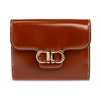 Ferragamo Wallets & Cardholders, female, Brown, Size: ONE SIZE Gancini Compact Wallet