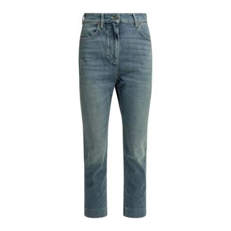 Valentino Cropped Straight-Leg Jeans - Dames - Jeans - Blauw - Maat: W29 Katoen