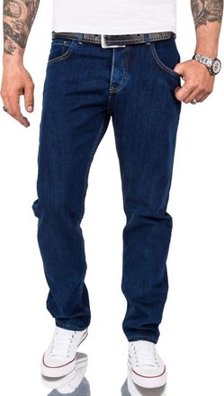 Rock Creek RC-2091 Mens Jeans Denim Blue Straight Cut Straight Leg, Dark blue - Rc-3100, 42 W/36 L