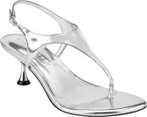 Marc Fisher Pelysa Ankle Strap Sandal in Metallic Silver at Nordstrom Rack, Size 8.5