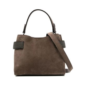 Brunello Cucinelli Dames, Tassen, Bruin, Maat: ONE Size Su&egrave;de