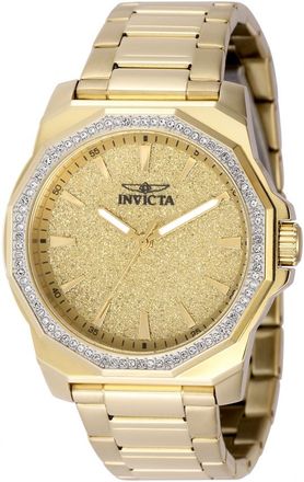 Invicta Speedway Quartz Crystal Gold Dial Mens Watch 49127