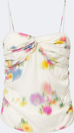 Isabel Marant Floral gathered satin top