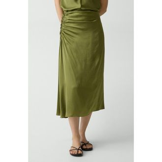 Theory Ruched Midi Skirt in Avocado at Nordstrom Rack, Size 6