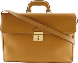Gucci Pre-owned Old Calf 2way Business Bag - Heren - Vintage Handtas - Bruin - ONE Size - Leer - Vintage