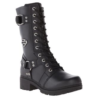 Harley-Davidson Harley Davidson Eda Leather Womens Mid Calf Boots - Black - Size:UK 5.5