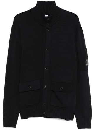 C.P. Company Lens-detail ribbed-knit Cardigan | Black | FARFETCH