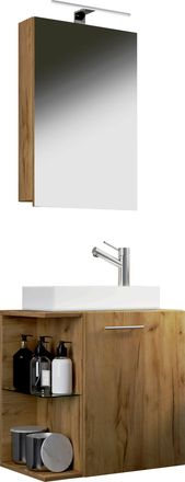 ebuy24 Ebuy24 - Set Vcm De 3 Piezas Lavadero Para Invitados Wc Ba&ntilde;o De Invitados Lavabo Set De Ba&ntilde;o - House Sc (roble De Miel)