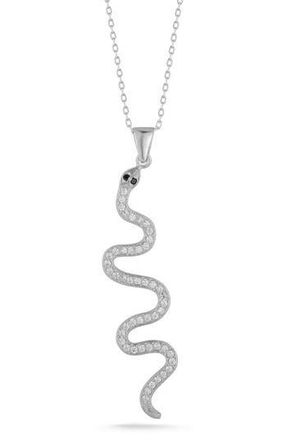 Sphera Milano Snake Cubic Zirconia Pendant Necklace in Silver at Nordstrom Rack