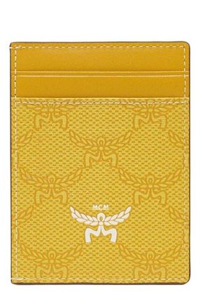 MCM Himmel Card Case in Lauretos in Lemon Gold at Nordstrom