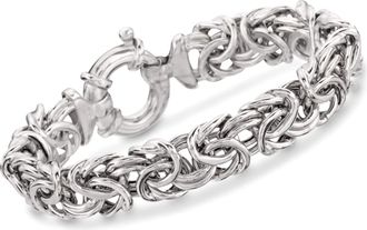 Ross-Simons Italian Sterling Silver Large Byzantine Bracelet