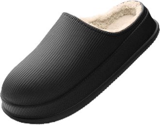 Generic Cloud Slippers for Women Men,Warm Slippers Indoor Outdoor,Sole Fuzzy Slip-On House Shoes with Plush Lining (Black, M, Adult, Women, 5.5, Numeric Range