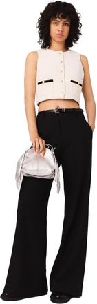 Maje Sleeveless tweed lurex top in Ecru at Nordstrom, Size 36 Eu