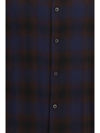 Dries Van Noten Two-Tone Check Viscose Shirt - Brown