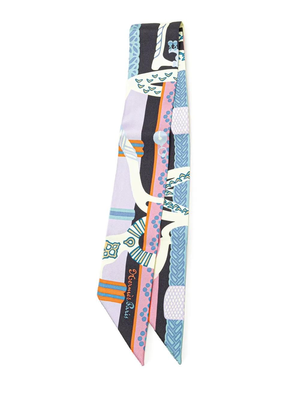 【HERMES】\"Fantaisie d'Etriers\" Grace Silk headband HERMES】Fantaisie d'Etriers Grace Silk headband