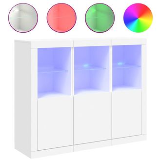Berkfield Home Sideboards with LED Lights 3 pcs White Engineered Wood