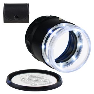 OEM Lupa De 10 Aumentos Con Distancia Focal Ajustable, Lupa Plegable Con Luz Y 8 Luces Led Para Piedras Preciosas, Joyas, Monedas Y Sellos