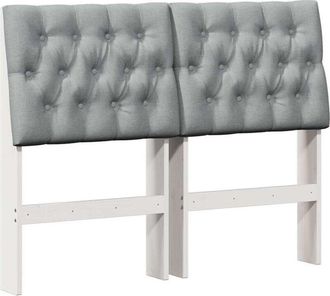 vidaXL Upholstered Headboard Light Grey 120 cm Solid Pine Wood vidaXL