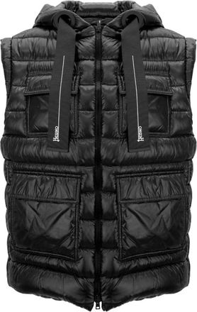 Herno Korte gewatteerde bodywarmer met capuchon - Dames - Bodywarmers - Zwart - XL - Polyester - Jassen