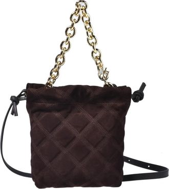 Baldinini Trend Gewatteerde Su&egrave;de Handtas - Dames - Handtassen - Bruin - ONE Size - Su&egrave;de - Tassen