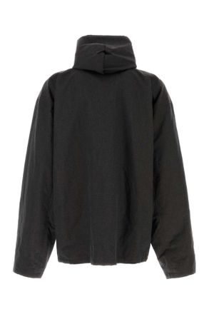 Balenciaga Mens Slate Linen Blend Jacket Black Giacche E Gilet