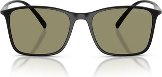 Giorgio Armani 0ar8231u Rectangular Frame Sunglasses with Olive Green Lenses