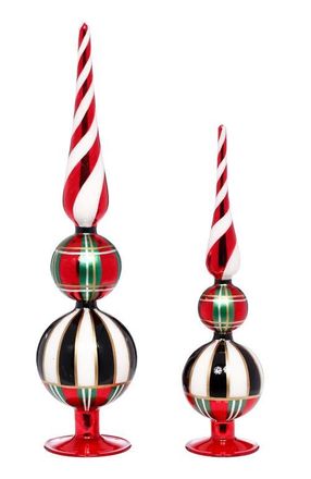 Mark Roberts Striped Twist Finial, Set of 2 in Red at Nordstrom