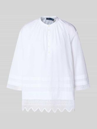 Polo Ralph Lauren Oversized Bluse mit Lochspitze in Weiss, Gr&ouml;&szlig;e XL