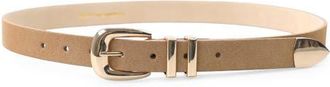 Petit Moments Atlas Faux Leather Belt in Beige Suede/Gold at Nordstrom, Size X-Small