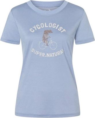 super.natural Cycologist Bio Jersey Tee Merinoshirt f&uuml;r Damen | blau/ mountain trail