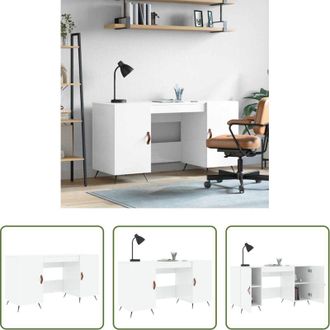 vidaXL Scrivania in legno - Scrivania Bianco Lucido 140x50x75 cm in Legno Multistrato