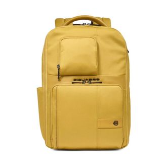 Piquadro Tassen, Heren, Geel, ONE Size, Leer, Travel Laptop Rugzak