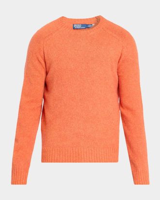 Polo Ralph Lauren Men & apos;s Suede-Patch Wool-Cashmere Sweater