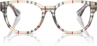 Burberry BE24104122 Vintage Check Round Eyeglasses - Beige